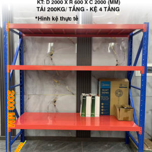 kệ trung tải 2mx2mx0,6x4 tầng